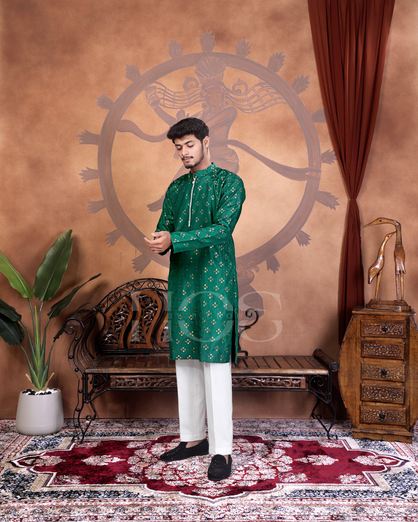 Bandhani Jacquard Designer Kurta