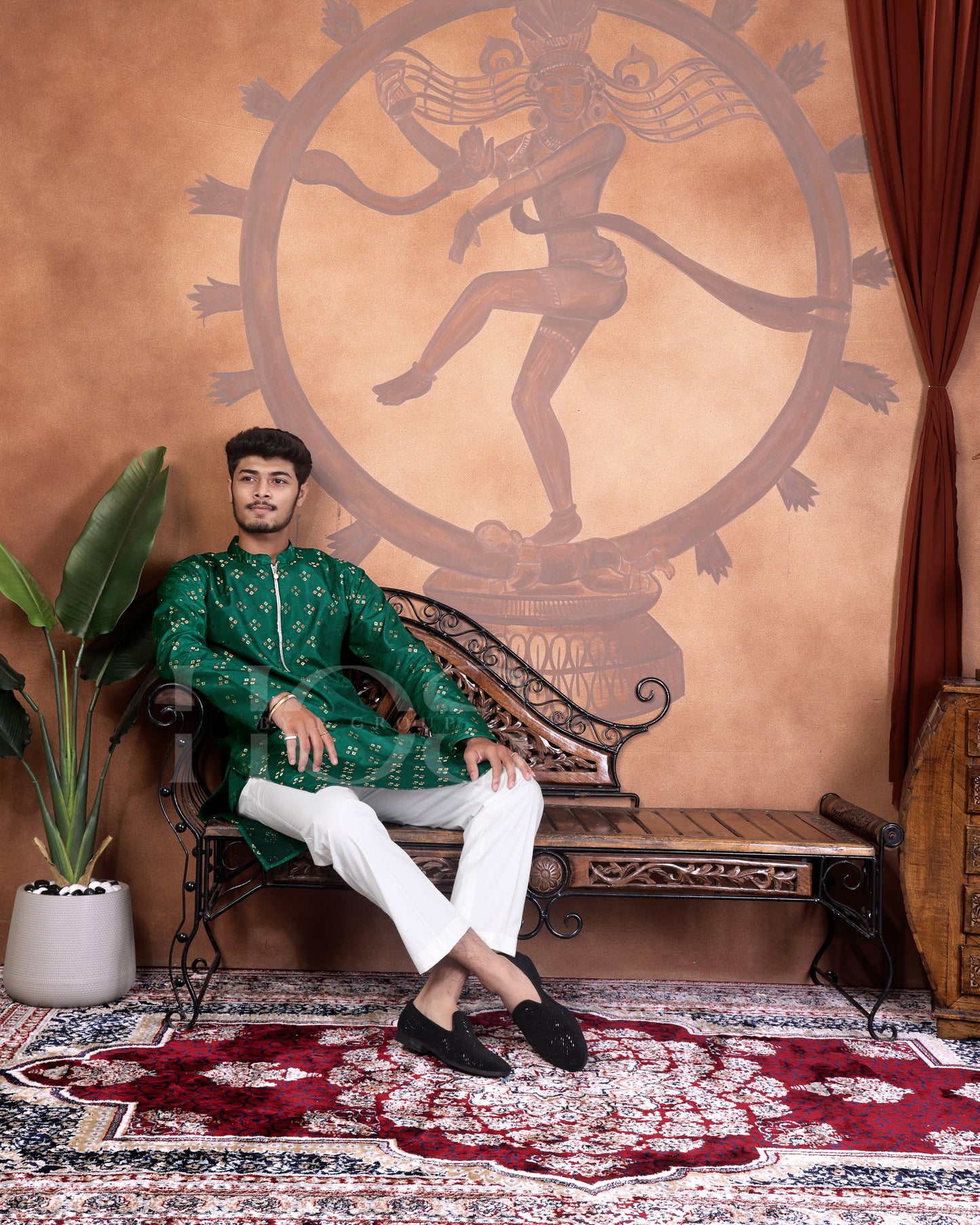 Bandhani Jacquard Designer Kurta