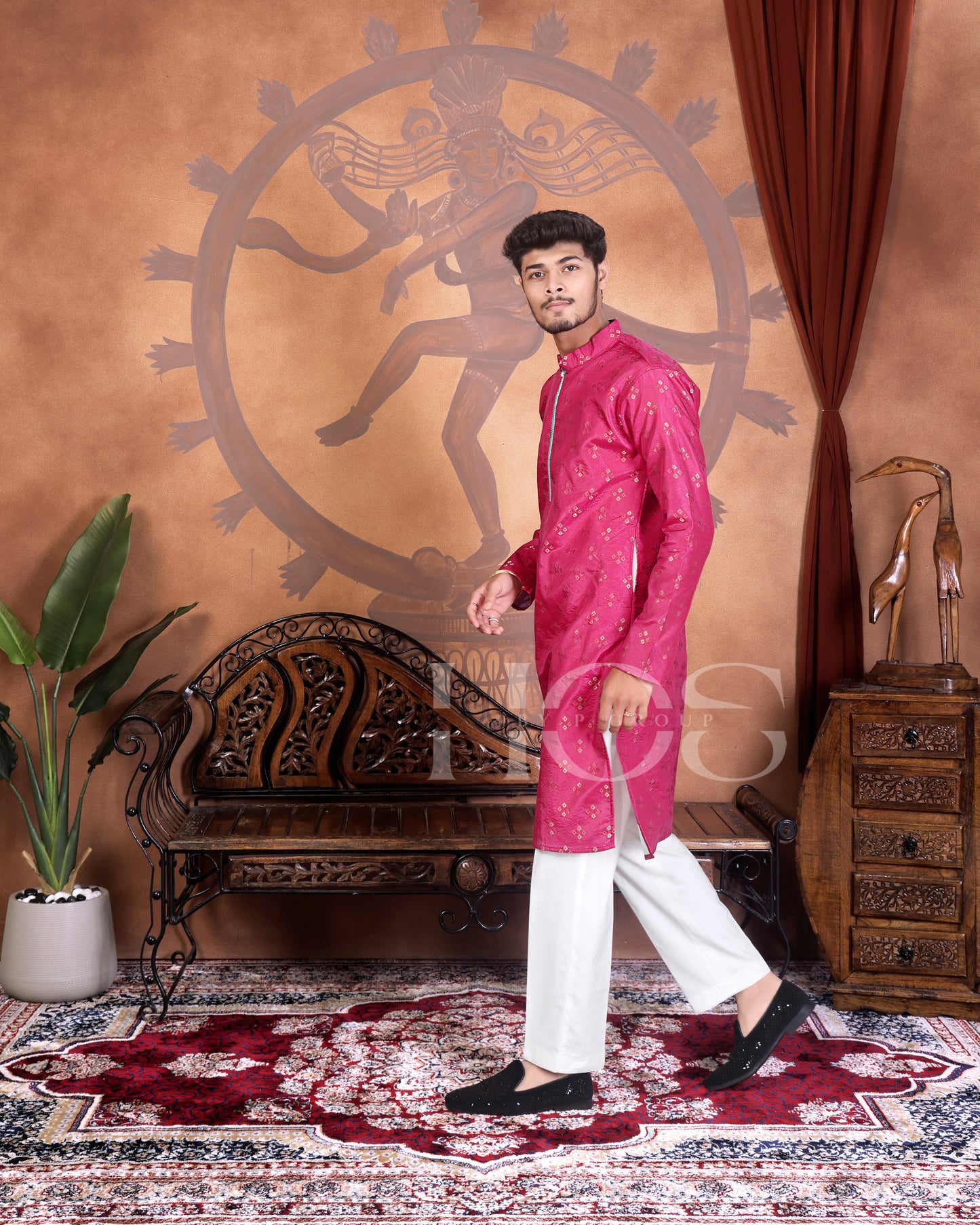 Bandhani Jacquard Designer Kurta