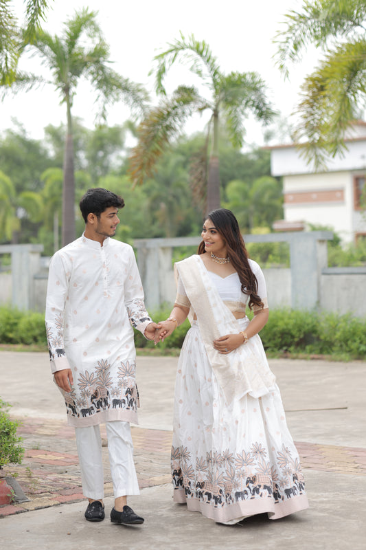 PEAK HATHI JACQUARD DESIGNER LEHENGA SET