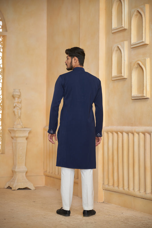 Navy Flyer Designer Kurta