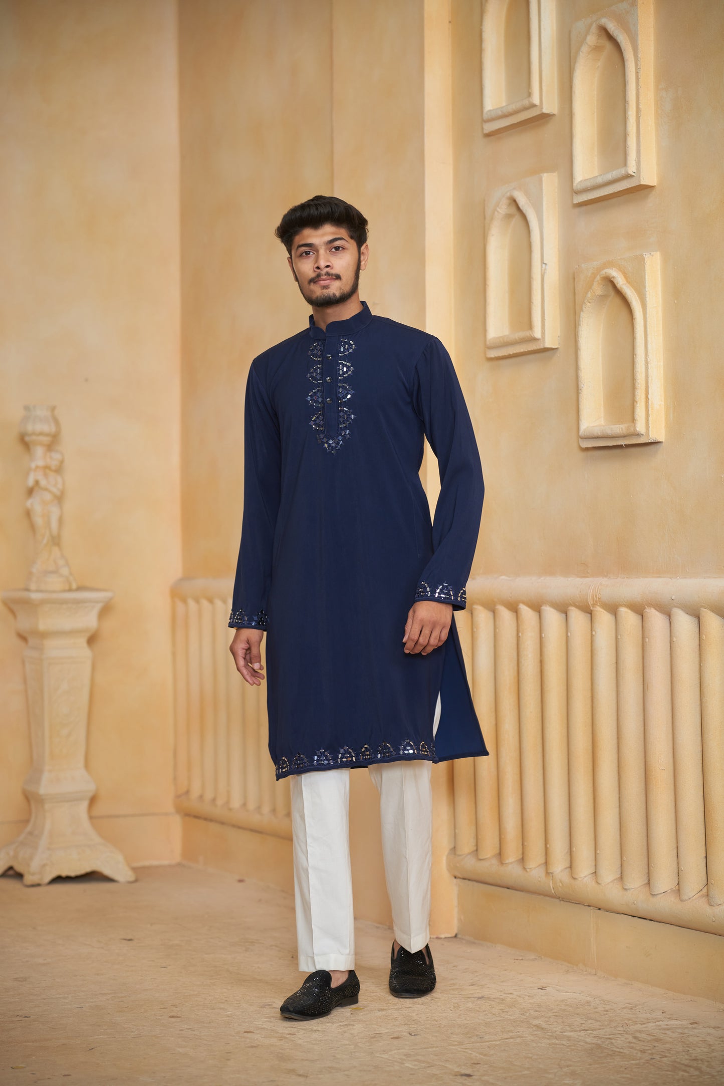 Navy Flyer Designer Kurta