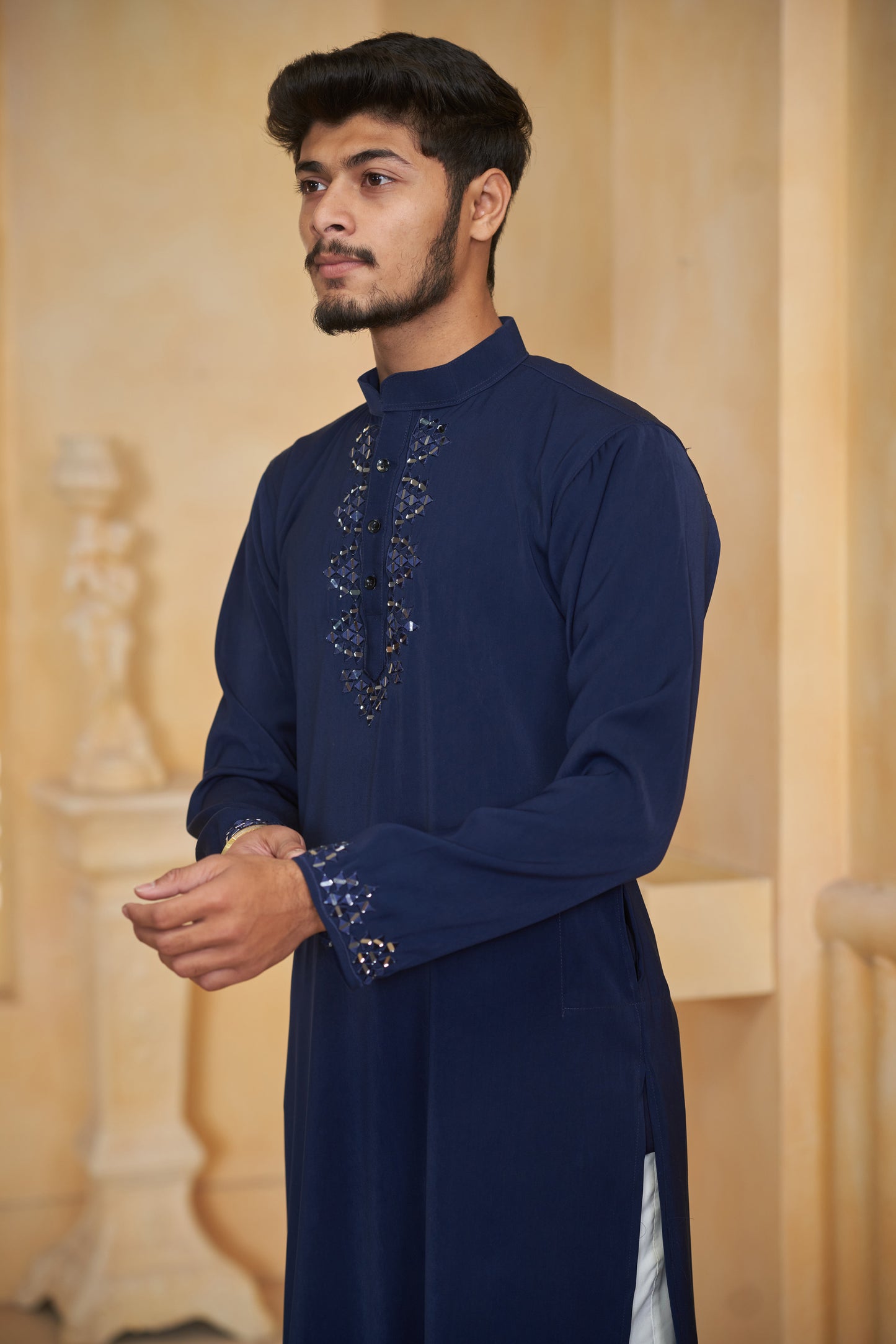 Navy Flyer Designer Kurta