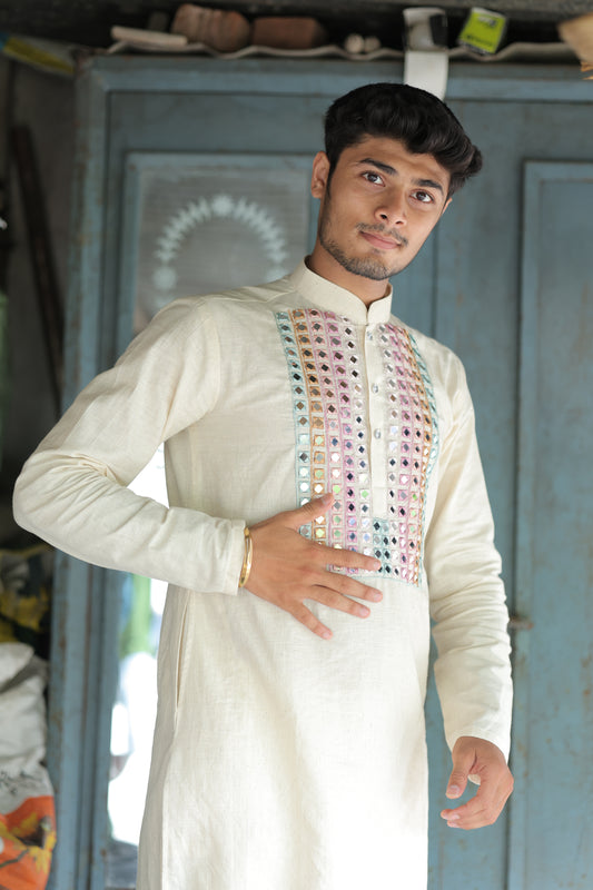 NEMIESH MAHARAJA MIRROR WORK KURTA