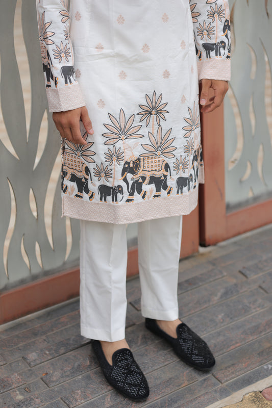 PEAK HATHI JACQUARD DESIGNER KURTA