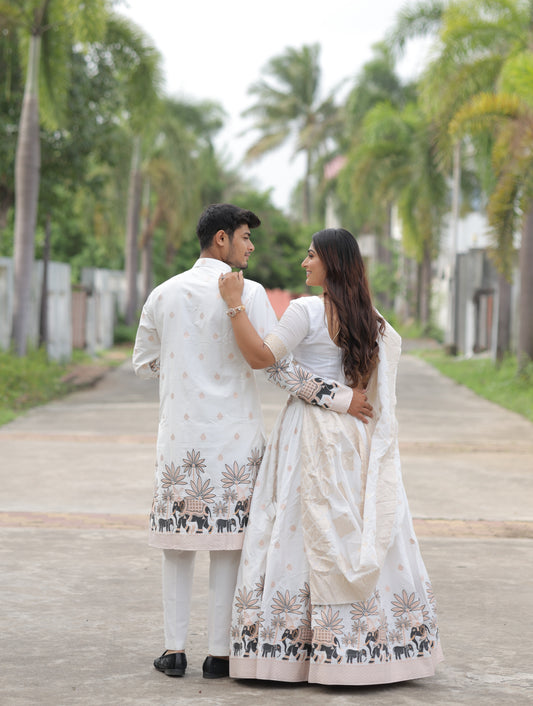 PEAK HATHI JACQUARD DESIGNER LEHENGA SET