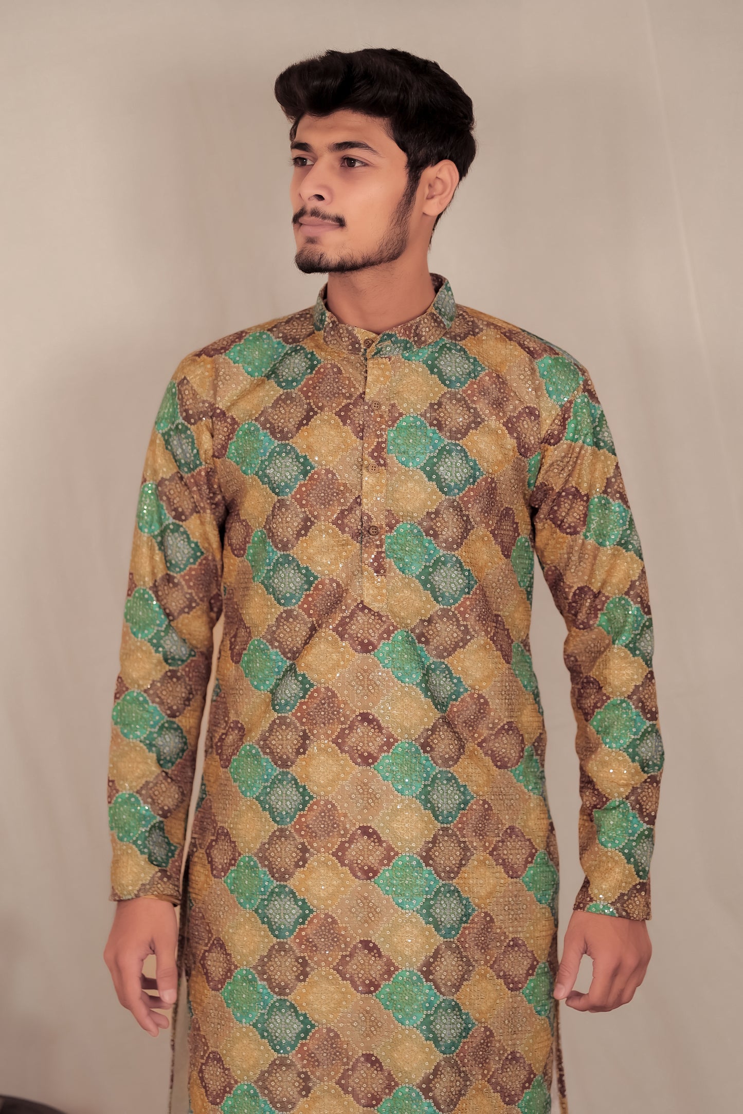 Puff Bandhani Digi Designer Kurta
